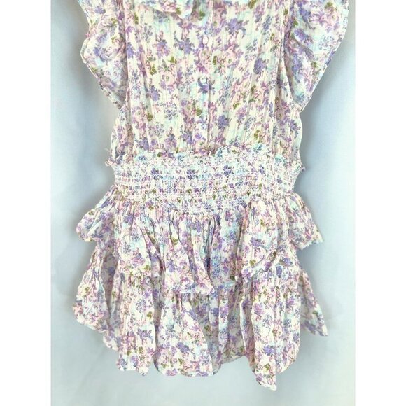 LoveShackFancy Floral Shanely Dress in Positano Blue $295 - Picture 5 of 11